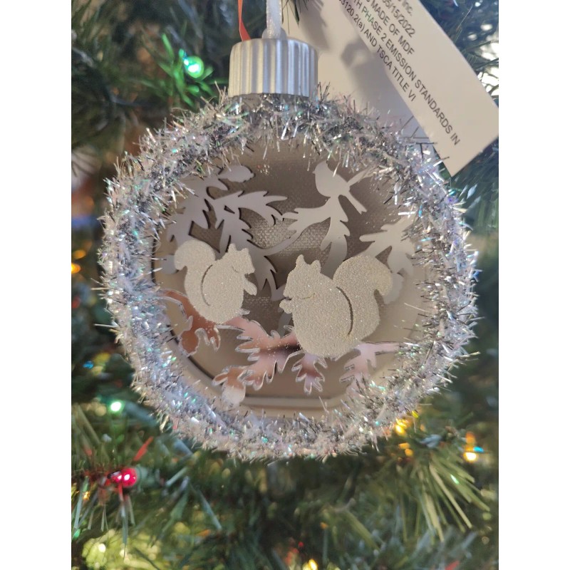 Macy's Holiday Lane Ornament Northern Holiday Squirrel scene LED NWT