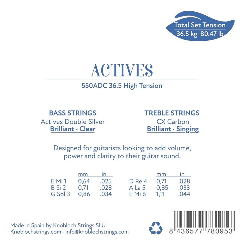 KNOBLOCH STRINGS THE ART OF VIBRATION 550ADC ACTIVE DOUBLE SILVER