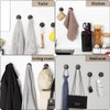 lyualma Pack of 6 Rustproof Matte Black Towel Hooks, Round