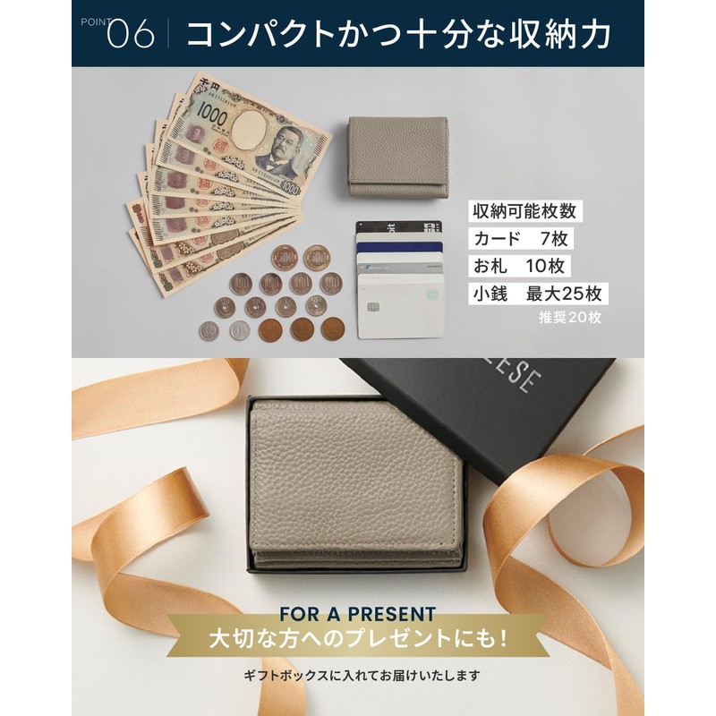 NEESE 【the Minimalist】Mini Wallet, Choose from 17 Colors, Folds Without