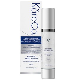 KARECO Healgel Restorative. Gel hidratante facial dermatológico con Niacinamida + Urea + Extracto de Baba de Caracol (Snail), renueva, hidrata y ayuda a reducir arrugas, paño y manchas, 50ml
