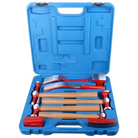 DAYUAN 9 pcs heavy duty Auto Body Repair Tool, Fender Repair Kit Carbon Steel Hammer Dolly Set Dent Hammer Set with Hickory Handle