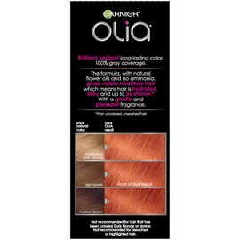 Garnier Olia Bold Ammonia Free Permanent Hair Color (Packaging May Vary), 7.45 Intense Fire Ruby, Red Hair Dye, Pack of 1