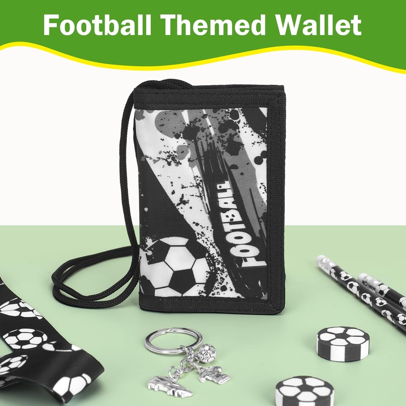 TPTGIAR Football Kids Wallets for Boys Wallet with Lanyard Football