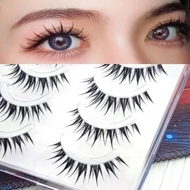HAPVITAL False Eyelashes, For Lower Eyelashes, Natural False Eyelashes, Handmade High Quality Fiber, Comfortable, 3D Feeling, Transparent, 3D False Eyelashes, Cute Eyelashes, Reusable, Lifestyle