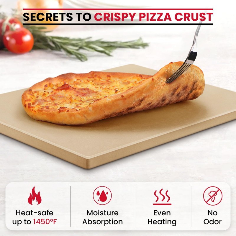 Unicook Pizza Stone for Oven and Grill, Rectangular Baking Pan
