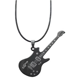 ONLYJUMP Star Pendant Vintage Necklace Punk Star Choker Rock Roll Guitar Layered Necklace for Women Men Black alloy Guitar Necklace Adjustable chain Necklace (Guitar)