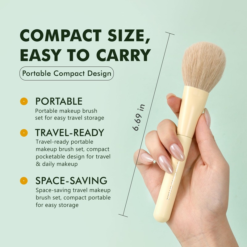 Vynestra Makeup Brushes Buttery Blends 12 Travel Face& Eye Makeup