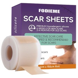 Silicone Scar Sheets (1.6''x60''roll-1.5M)，Reusable silicone scar tape for surgical scars, Cesarean section, abdominal retraction, scar removal, scar protrusion removal.waterproof.Waterproof material