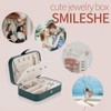 Smileshe Jewelry Box, PU Leather Small Portable Travel Case, 2
