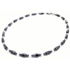 [Access-⇒ Natural Stone⇒Necklace] 17.7, 19.7, 21.7 inches (45, 50, 55 cm), Stylish, Enchanting, Magnetic, Magnetic Necklace, Hematite x Crystal, Anklet, Bracelet, For Men and Women (tc03-cl), Gemstone, Crystal, Hematite