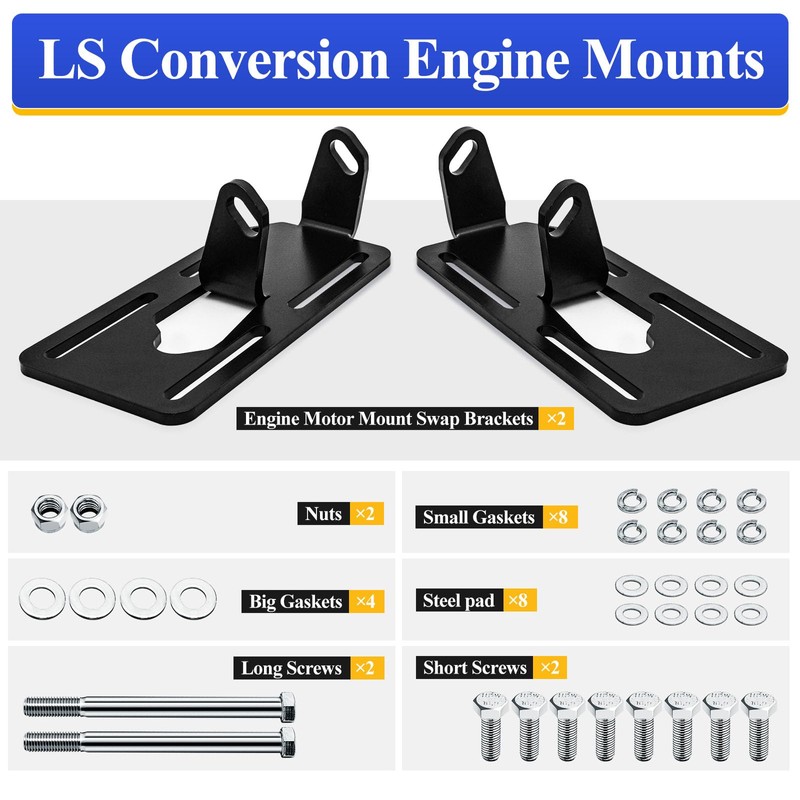 LS Conversion Engine Mounts / Swap Adjustable Motor Conversion Bracket
