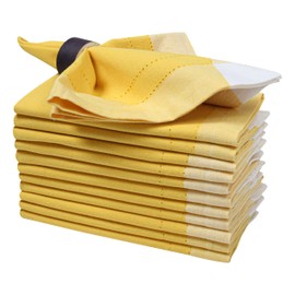 HOMIDATE Cloth Napkins Set of 12-20x20 Double Hemstitched Machine Washable Dinner Napkins, Yellow Multi, Perfect for Weddings and Everyday Use