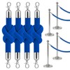 4 PCS Blue Velvet Rope - 5 Ft Crowd Control