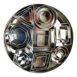 Baking Tools Cookie Cutter Set (24 Pieces/Set) Mini Fruit Shapes Stainless Steel Metal Round Square Cutter for Kitchen