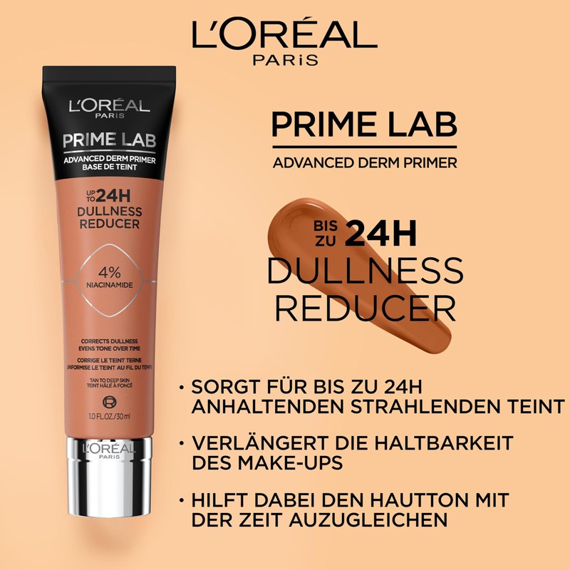L'Oréal Paris Dullness Reducer Primer, Base for Long-Lasting Makeup, Instant