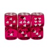WeLoveDice - Fuchsia Cube with White Hearts - Made in
