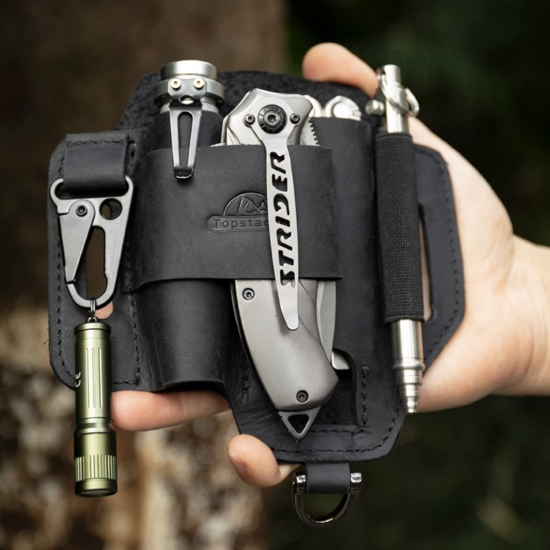 Topstache Leather Multitool Sheath,EDC Belt Organizer for Work and Daily