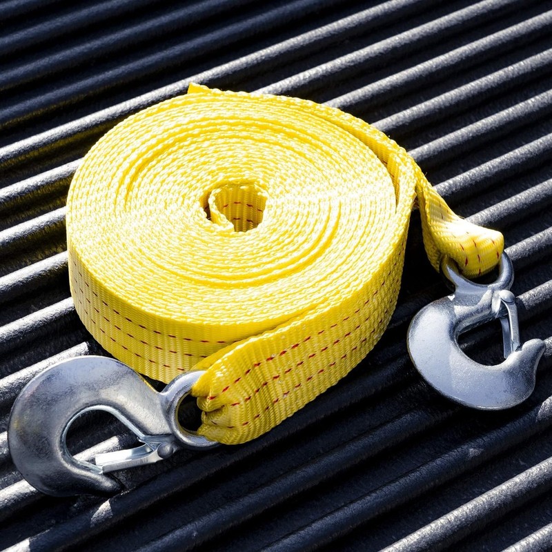 NEIKO 51008A Heavy Duty Tow Strap with Hooks, 2” x