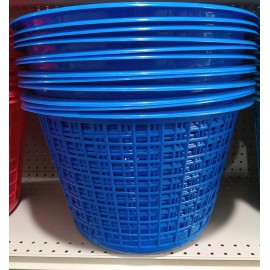Unbranded LAUNDRY BASKET ROUND 29 Ltr 980.6 OZ  30.64 QT NO COVER 18X18X12-3 pcs - Blue