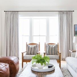 Curtain Rod 16 to 30 Inch, HOTOZON 1 Inch Heavy Duty Industrial Curtain Rods for Windows, Blackout Wrap Around Splicing Drapery Rods for Windows, Antique Bronze