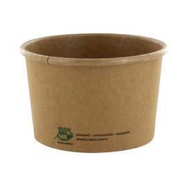 VEPATIM 50 Soup Cups Cardboard Round 230 ml Brown Compostable