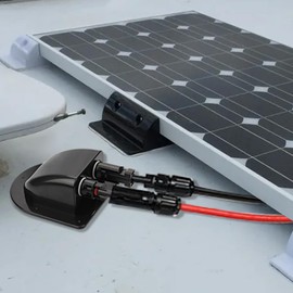 BNGXR Roof Feed-Out, Pack of 2 IP68 Waterproof ABS Solar Double Cable Grommet Solar Panel Junction Box for Solar Satellite Air Conditioning Motorhome Caravan Boat (Black)