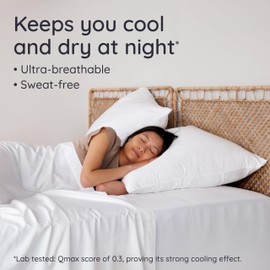 Bambaw 100% Viscose Derived from Bamboo Pillowcase Queen Size – Set of 2 Queen Cooling Pillow Cases with Envelope Closure, Breathable & Super Soft Pillow Cases, Anti Acne Pillow Case (White)