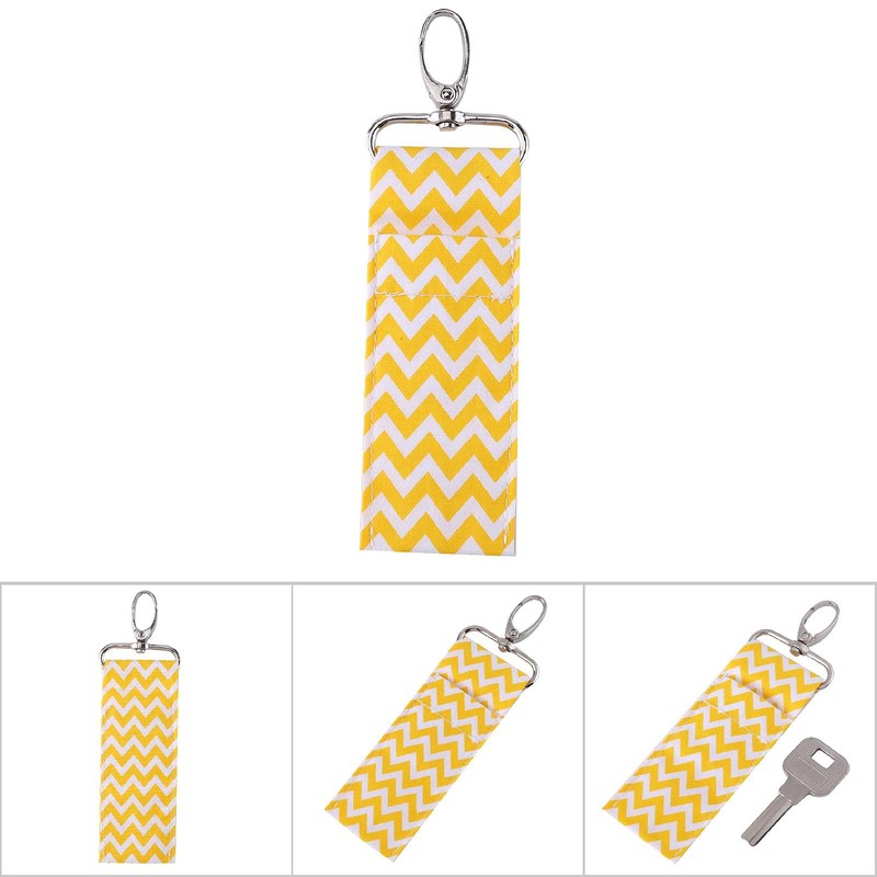 ANKROYU 6Color Lipstick Holder Keychain, Wave Pattern Lip Balm Chapstick