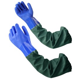 VETIN Long Pond Gloves, 26.77" Drain Gloves, Long Rubber Gloves, Waterproof Drain Cleaning Gloves Acid and Alkali Resistance Pond Cleaning Gloves, Full Arm Gloves for Aquarium and Pond Maintenance