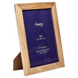 Hampton Frames NEW ENGLAND A4 (21x29.7cm) Natural Oak Picture Poster Photo Display Frame - 1 PACK Acrylic (Non Glass) Front NEWENGA4PLX-1PK