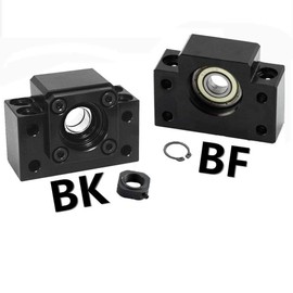 Bearing Mounts POWERTOOL Bearing Block 1 Set Fixed Floated Side End Supports Bearing Housing Mounts for Ball Screw Diameter 12MM (BK12+BF12)