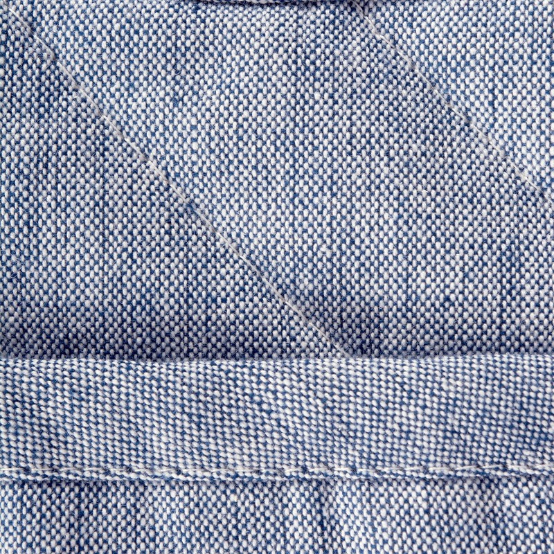 DII 100% Cotton Solid Chambray Kitchen Set, Oven Mitts, Blue,