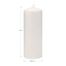 Stonebriar 80 Hour Long Burning Unscented Pillar Candles, 3x8, White