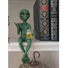 HUZHIBING Amusing and Humorous Alien Statue,Alien with Beer Glass Figurine