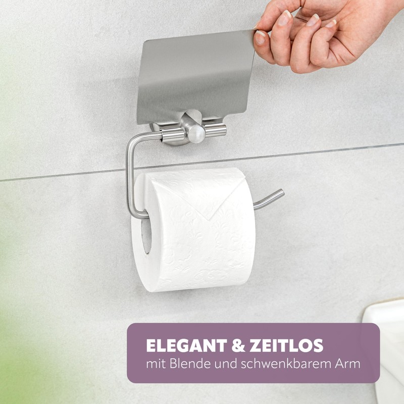bremermann® PIAZZA Bathroom Range - Toilet Roll Holder with Lid,