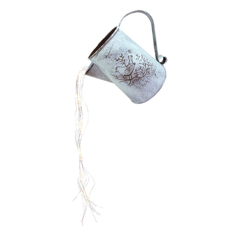 Watering Can with Lights Outdoor Hanging Lantern Metal Waterproof Garden
