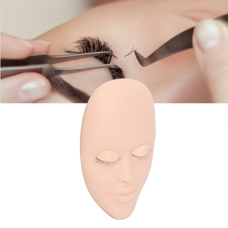 Lash Mannequin Face 3 Pairs Removable Eyelids Eyelash Extension Practice