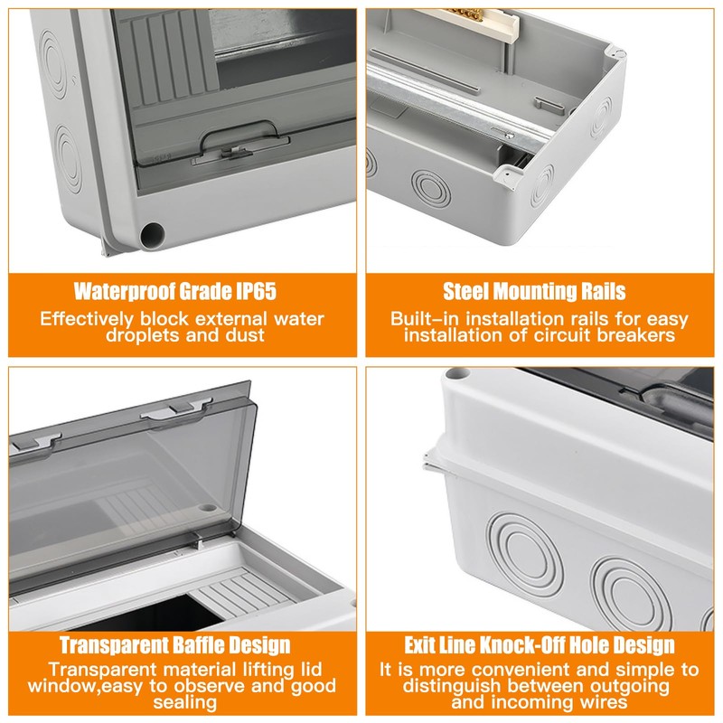 Waterproof Electrical Distribution Box, Dustproof Rainproof Junction Box, Ip65 8