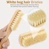TAKAVU Leather & Upholstery Cleaning Brush Set, Pure White Boar