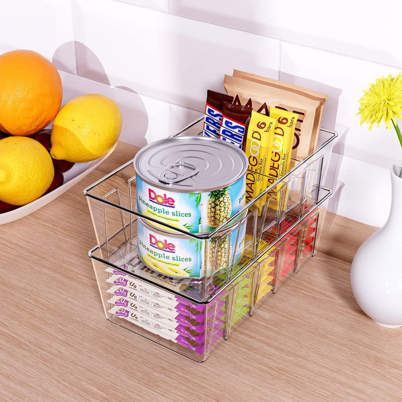 Puricon 4 Pack Pantry Organization and Storage Bins for Kitchen