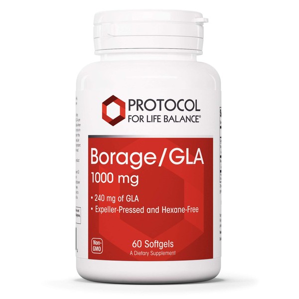 PROTOCOL FOR LIFE BALANCE - Borage/GLA 1,000 mg - Rich in Omega-6 Fatty Acids - Helps Reduce Inflammation, Supports Healthy Immune System, Joint Function, Hormonal Imbalances - 60 Softgels