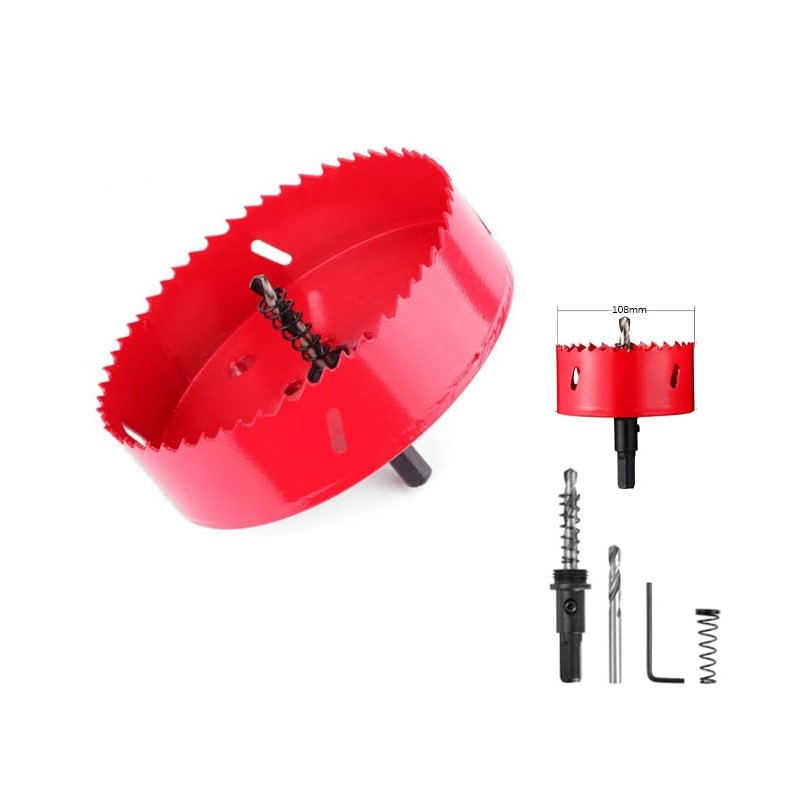 6-1/8Inch / 155mm HSS Bi-Metal Hole Cutter with Pilot Drill