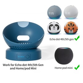 Liboer Battery Base for Echo d0t 5th Generation Portable Echo D0t 4th Generation and Homepod Mini Battery Stand Accessories (Blue)