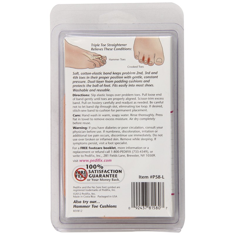 PediFix Triple Toe Straightener, Left Foot