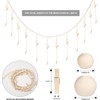 Hanging Photo Display with Clips, 70" Wooden Bead Garland Banner,