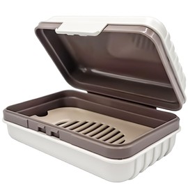 HAKUKU Jabón de Viaje, Bandeja de Jabón de Baño Portátil con Bandeja Adecuada para Baño, Gimnasio（Gris）
