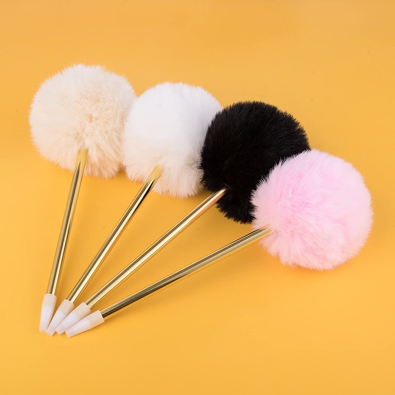 YOUKAI 4 Pack Pompom Pen Gift Pen Gold Color Ballpoint