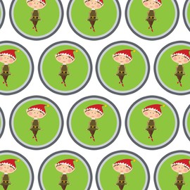 GRAPHICS & MORE Premium Gift Wrap Wrapping Paper Roll Holiday Christmas New Years - Girl Elf on Green