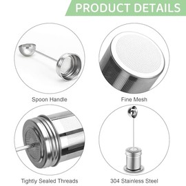 Numola Premium Tea Infuser - Extra Fine 304 Stainless Steel Tea Strainer with Tea Spoon Handle, Versatile Tea Ball for Brewing Loose Leaf Black Tea,  